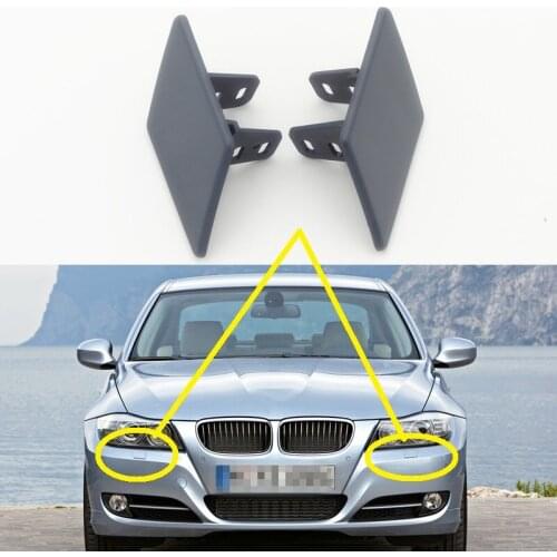 2 Pcs/Pair Front bumper headlamp washer spray nozzle covers caps for BMW 3 Series E90 LCI 2008-2011