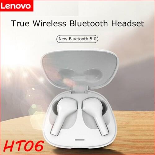 Lenovo HT06 Earphone New True Wireless TWS Headset Bluetooth 5.0 Sports/Invisible/Long battery life/Noise reduction Universal
