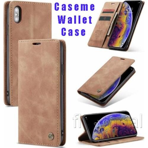 CaseMe Magnetic Leather Cover Case Card Holder Slot for iphone 12 11 Pro XS Max XR xs S21 S20