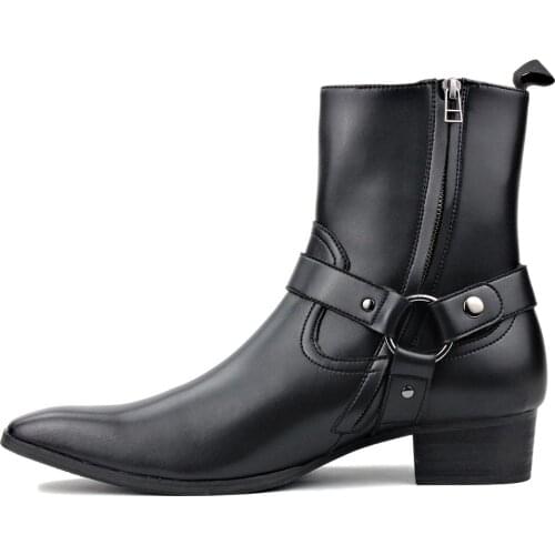 2020 Spring/ Autumn Fashion Mens Dress Boots Leather Ankle Boots Designer Motorcycle Boots Zipper-up Chelsea Boots footwear
