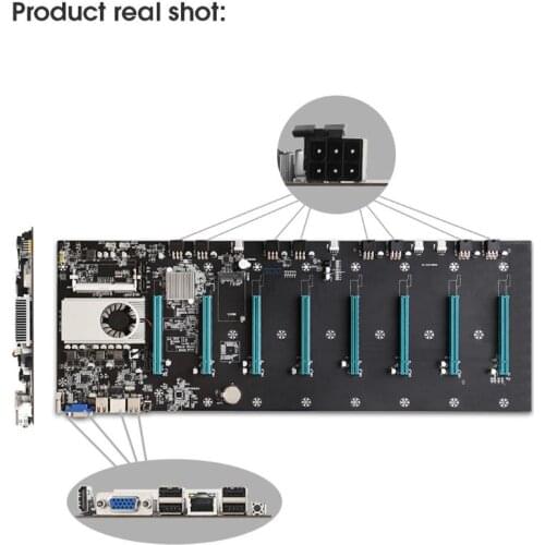 New BTC-S37 Mining Machine Motherboard 8 PCIE 16X Graph Card SODIMM DDR3 SATA3.0 Support VGA + HDMI-Compatible
