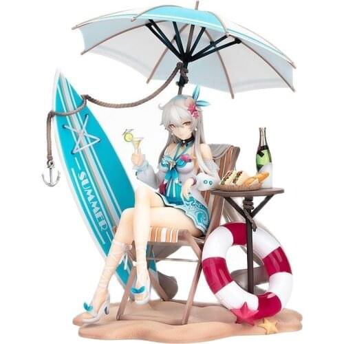 The new height is about 17cm, the total height is about 24cm, PVC beach beautiful girl anime model decoration kawaii decoration