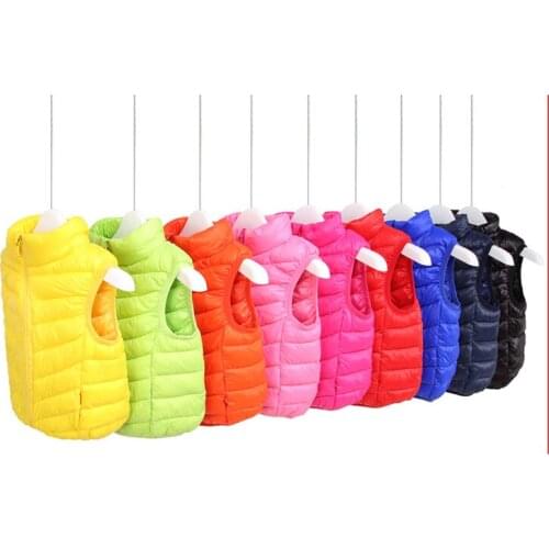 2017 Autumn Winter Boys Girls Vest Jacket light white down vest Kid Cotton coat baby Vest Solid color vests clothing WT21