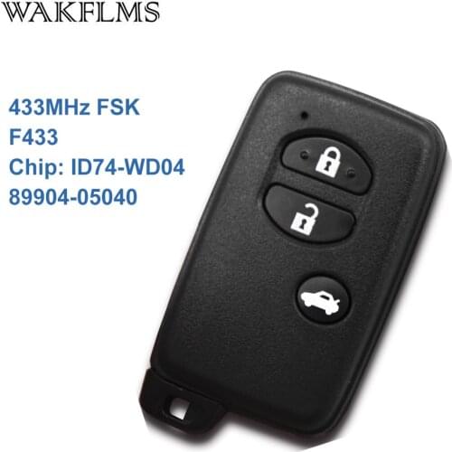 3 Buttons 433MHz Board No F433 ID74-WD04 Chip Black Keyless Go / Entry Remote Car Key For Toyota Avensis 89904-05040