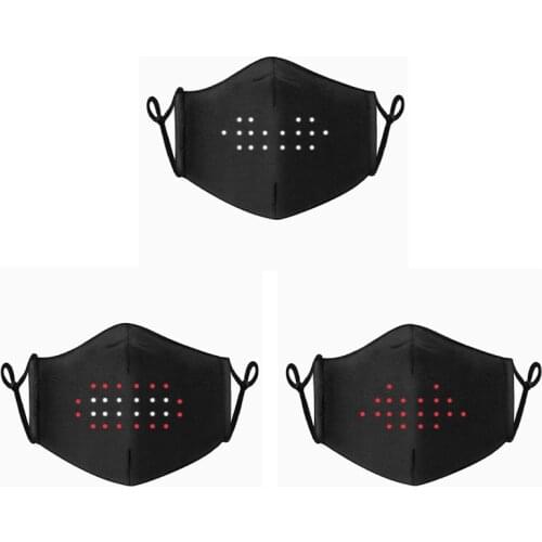 Programmable Bluetooth LED Festival Party RGB Seven Color Voice Control Music Cosplay Luminous Display Mask LCD Mask