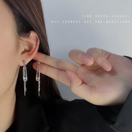 Simple Stud Earring Women Tassel Earrings for Woman Fashion Ladies Jewelry Girls Silver Color Party Trendy Zinc Alloy Pendientes