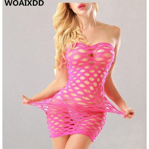 Plus Size XXXL Sexy Mini Dress Babydoll Lingerie See-through Fishnet Dress Porn Erotic Costumes Sleepwear Nightgown Sex Bodysuit