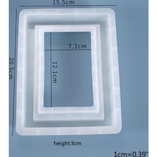 Resin Crystal Epoxy Mold Rectangular Photo Frame Crafts Casting Silicone Mould 1XCA