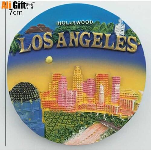 USA 1 Pcs Creative New York Los Angeles Fridge Magnets Tourist Souvenir 3D Handmade Refrigerator Magnetic Sticker Gift Crafts