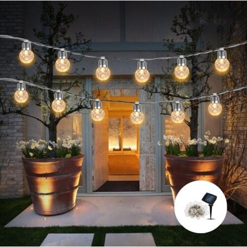 Solar Powered String Lights Outdoor with 20 Bulbs for Backyard Porch Party