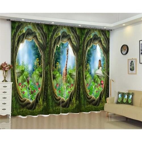Unicorn Window Blackout Luxury 3D Curtains set For Bed room Living room Office Hotel Home Wall Decorative Drape tapestry