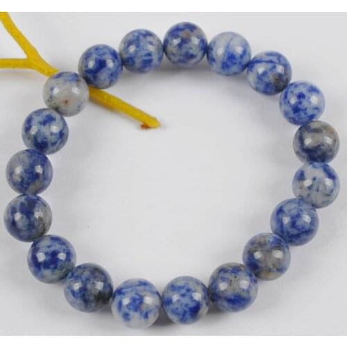 10MM Brazilian Sodalite Round Beads Bracelet Bangle Stretch Jewelry For Woman Gift 8 Inch G242