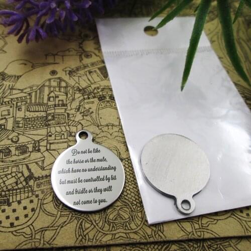 20pcs--"No king is saved by the size of his army..."stainless steel charms styles for choosing DIY Charms Bible gold sentence