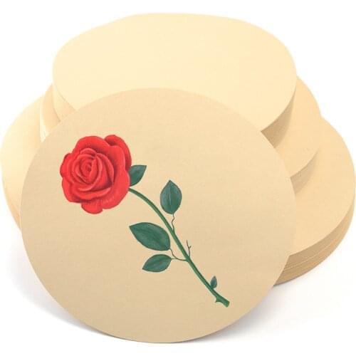 200g/250g 25pcs/lot Round Painting Kraft Paper Sketch Art Lead Thicken Cattle Cardboard DIY Handmade Card Making Craft Paper