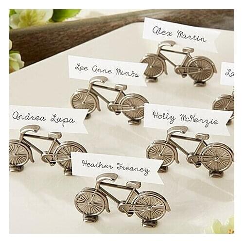 30 Pieces/lot) Unique Wedding Gift of Bicycle Place Card Holders For Wedding and Party Favors and guest name Photo holders