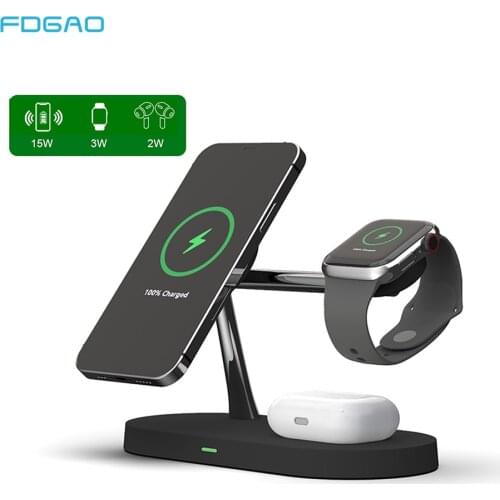 5 in 1 Magnetic Wireless Charger Stand 20W Fast Charging Station for iPhone 12 Pro Max Mini Airpods pro Apple Watch 6 SE 5 4 3 2