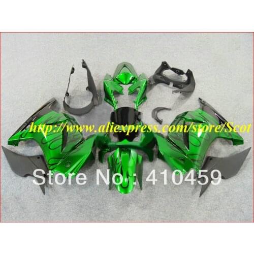 ABS black flames green Fairing kit for KAWASAKI Ninja ZX250R 08 09 10 11 12 ZX 250R 2008 2012 EX250 Injection mold Fairings
