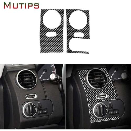 Mutips Car Center Console Both Side Air Vent Outlet Panel Trim Carbon Fiber Sticker Auto For Land Rover Discovery 4 2010-2016