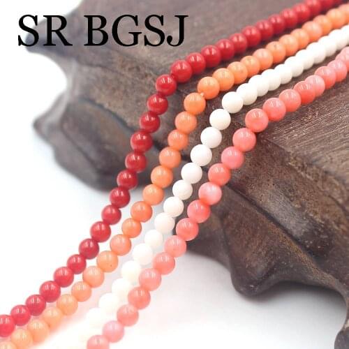 Free Shipping 3mm White Pink Red Orange Round Real Natural Coral Spacer Loose Coral Beads Strand 15"