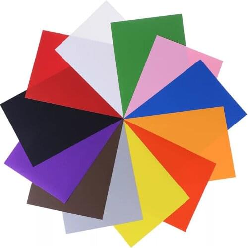Free shipping high quality 12 sheets/colors A4 PVC Heat Transfer Vinyl Iron on Heat Press Machine Cutting Plotter HTV T-shirt