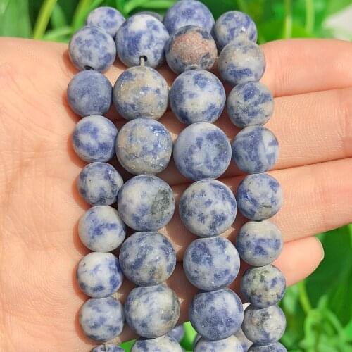 15inches natural stone beads dull polish matte new blue sodalite round loose beads for jewelry making 4/6/8/10mm