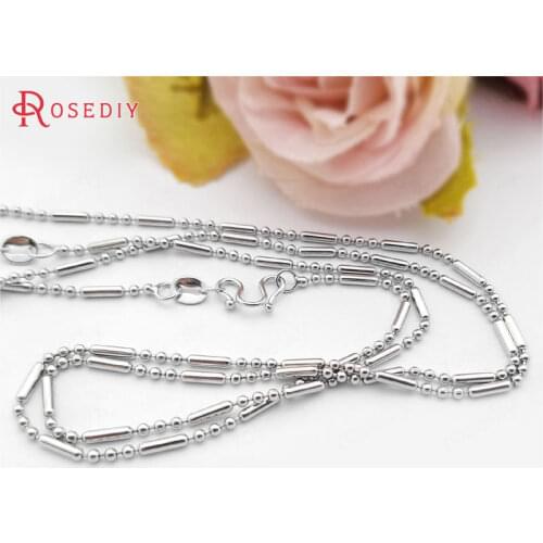 C714)10 pieces Length 43cm,Wire Thickness 1.4mm Stainless Steel Color Copper Finished Necklace Chains Diy Accessories
