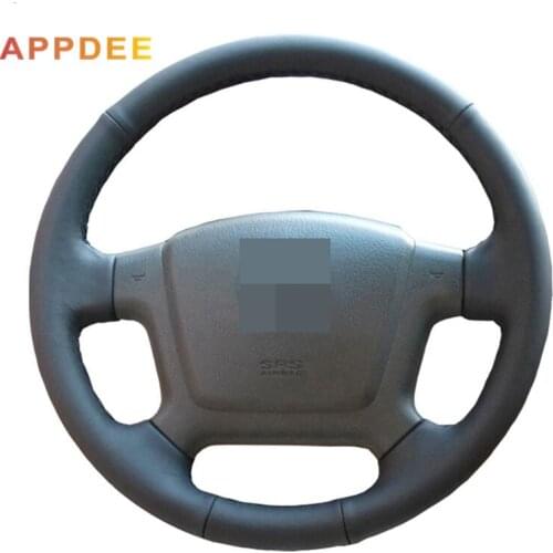 Handsewing Black Artificial Leather Steering Wheel Covers for Kia Cerato 2005-2012 Old Kia Ceed