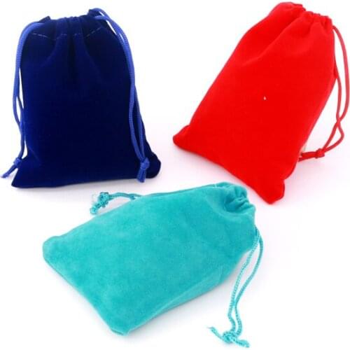 50Pcs 10x12cm Coloful Velvet bag Jewelry Packing Velvet Drawstring Pouches Gift Bags Can customized Wedding Candy Gift Bags