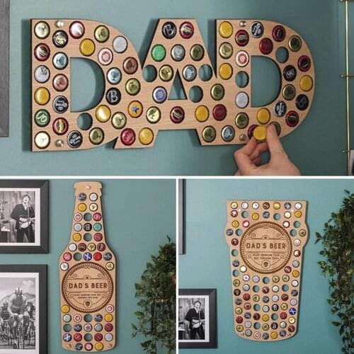 Wooden Beer Bottle Cap Collecting Plate Cap Display Map Beer Bottle Cap Collection Holder Unique Design Wall Decoration Craft