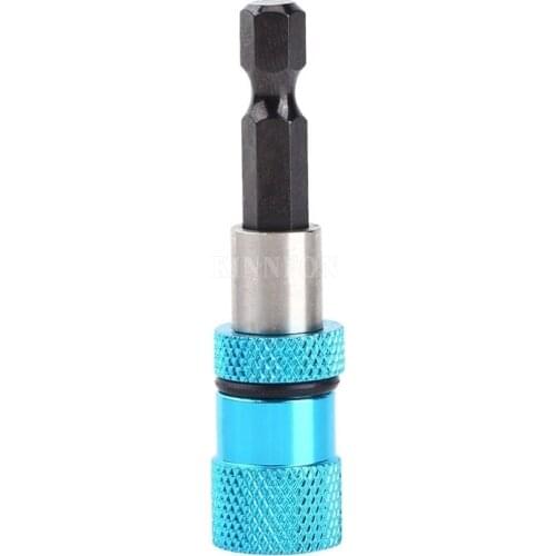 DHL 200 PCS Blue 1/4 Hex Shank Electric Drill Magnetic Screwdriver Bit Holder 60mm Stainless Steel Magnetism Extension Bar