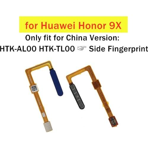For Huawei Honor 9X China HTK-AL00 HTK-TL0 Fingerprint Sensor Scanner Connector Side Key Touch ID Flex Cable Repair Spare Parts
