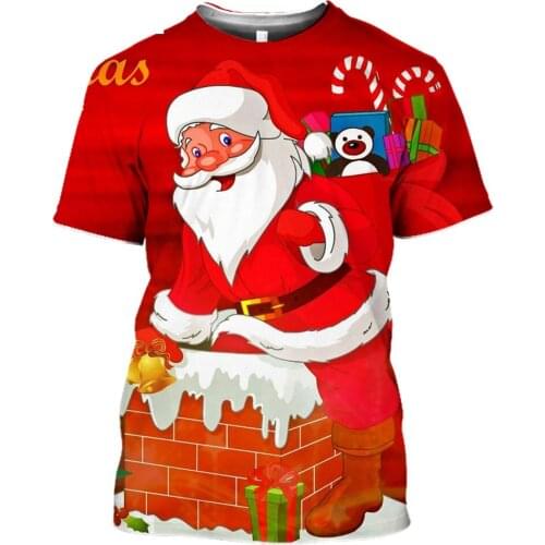 3D Print Christmas Santa Claus Cute Deer Gifts Snowman Tshirt Women Mens Harajuku Streetwear Casual Fitness T-shirt Top