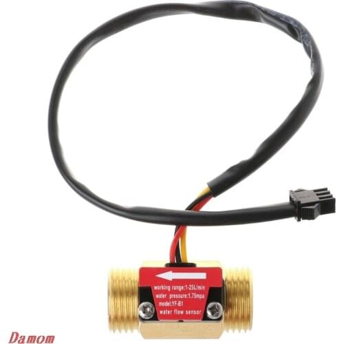 G1/2" Water Flow Hall Sensor Switch Flow Meter 1-25L/min For Industrial Control