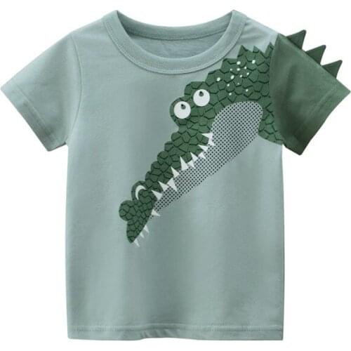 Cotton Boys T-Shirt Kids Shirts Casual Short Sleeve Animal Print T-shirt For Boy Summer Children Toddlder Tee Shirts Tops