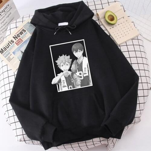 Hoodies Hinata And Kageyama Haikyuu Japanese Anime Man Hoodie Vintage Street Mens Harajuku Sweatshirt Comfortable Rock Hoody