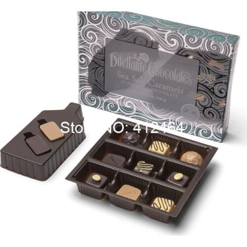 Customized black PS plastic blister insert trays for chocolate box,PVC blister packaging in Shenzhen ---PX3142