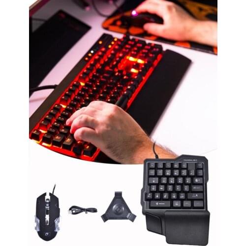 Mobile Games Keyboard And Mouse Set Ergonomic Keyboard And Mouse Combo One-handed Playing Tool PC Gamer Set