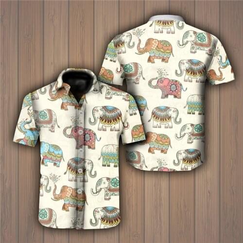 2021 Summer Quality Harajuku Beach New Arrival Men Short-Sleeve Animal Casual Anime Shirt Blouse Loose Surfing Hawaiian-shirt