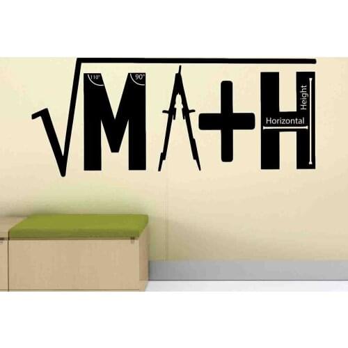Math Wall Decal Sign Mathematical Formula Door Window Vinyl Sticker Study Room Classroom School Teacher Gift Interior Decor Q840