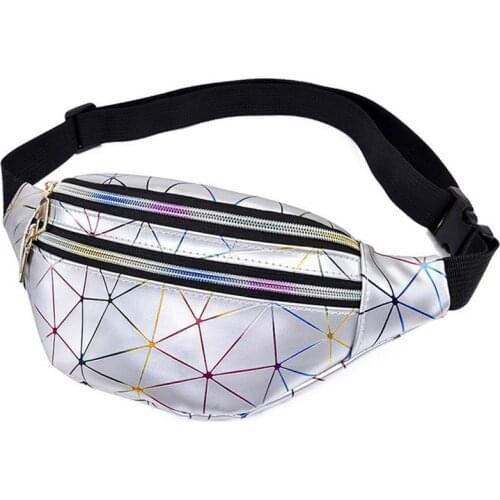 Fashion Messenger Bag Womens Belt Bags Pink Silver Belt Bags Women Belt Bags Black Geometric Belt Bags Laser Chest Phone Bags