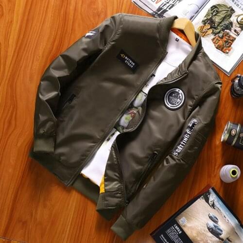 Mens Hip Hop Casual Zip Outwear Streatwear Overcoat Size M-3XL Fashion Men Thin Baseball Pilot Air Force Jackets Coat