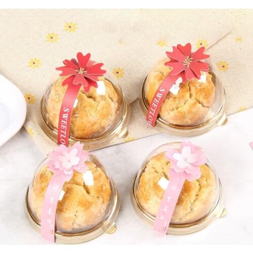 Cake Box Stickers Three-dimensional Peach Blossom Red Flower Buckle Sealing Stickers Mayonnaise Box Stickers Decorative Stickers