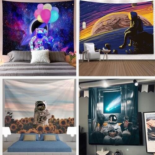 Space Astronaut Series Tapestry Art Wall Digital Printed Background Cloth Bedroom Bedside Decoration Hanging Cloth
