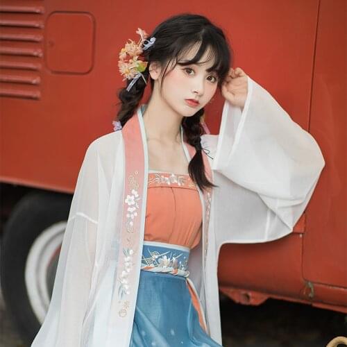 New Oriental Dance Clothes For Women Adult Chinese Traditional Clothing Song Dynasty Elegant Dress Folk Dance Hanfu Suit DQL5808