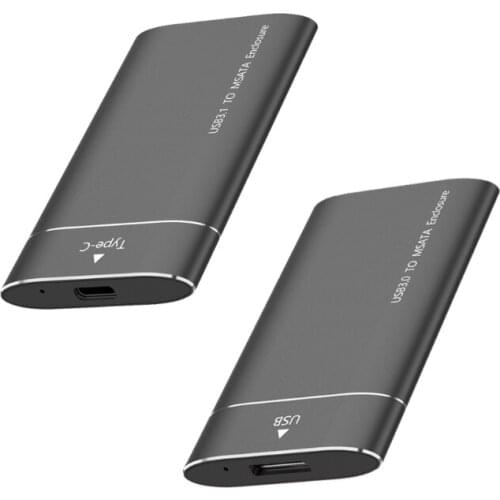 New SSD Aluminum Alloy MSATA To Usb3.0/3.1 Solid Hard Drive Box Mobile High-speed Transmission Case W3JD