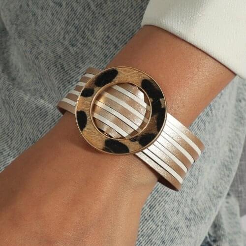 ORNAPEADIA 2021 New Fashion Bohemian Bracelet Multicolor Horsehair Ring Buckle Multilayer Magnetic Leather Bracelet Wholesale