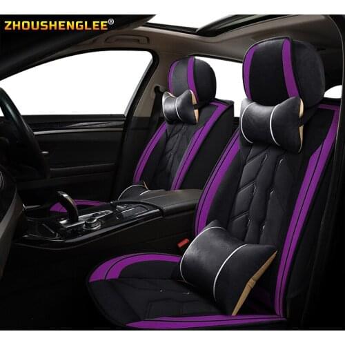 ZHOUSHENGLEE Front Rear Luxury Leather car seat cover For land cruiser 100 kia niro chevrolet lacetti w124 seat ibiza 6l lada gr
