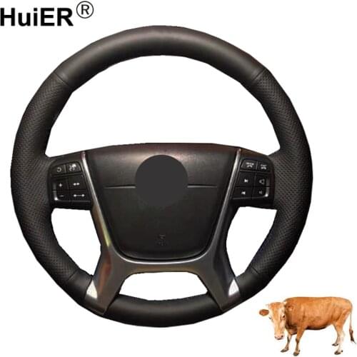 Hand Sewing Auto Car Steering Wheel Cow Leather Wrap For Volvo S80 2010 XC60 2010 2011-2013 XC70 2011 Stuurhoes Car Accessories