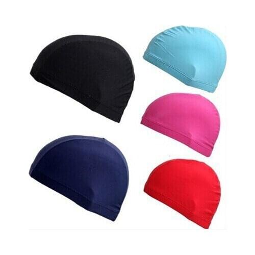 High elastic polyamide nylon material comfortable swim cap ear protection suitable both for adults and kids pure color 6 kinds