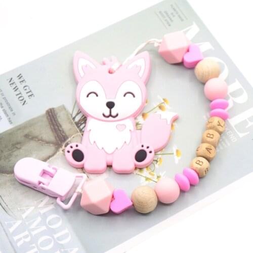 Customized Baby Name Teething Baby Pacifier Chain Silicone Teether Beads Bpa Free For Baby Gift Educational Toys Fashion New